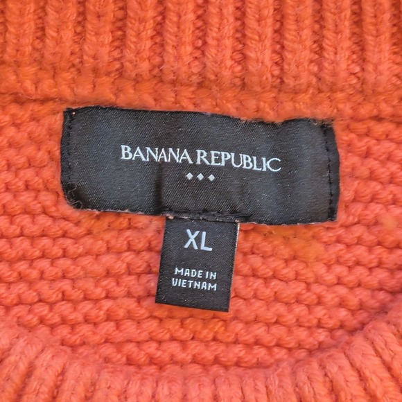 Banana Republic Coral Chunky Knit Sweater Womens XL Crewneck Cotton Blend - Picture 2 of 8